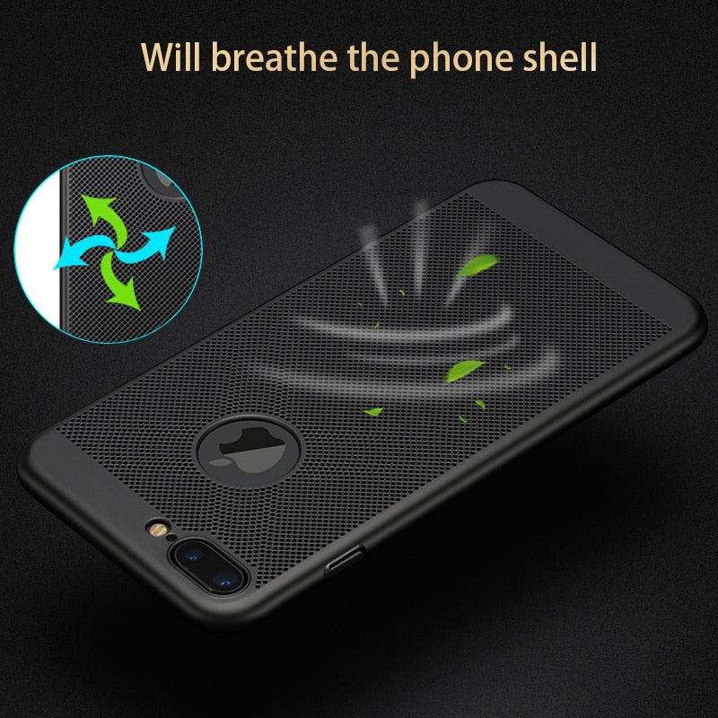 Ultra Slim Breathe Case For iPhone 13 12 14 11 Pro Max XR Xs 7 8 Plus SE X Cover Shell Heat Dissipation Case