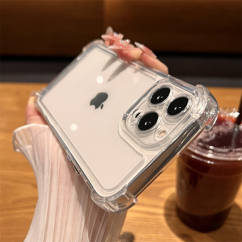 Transparent Case For iPhone 14 13 12 11 Pro Max X Xs XR Max 7 8 Plus Bumper Cases Cover