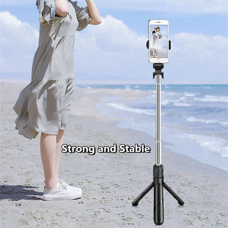 Extended Bluetooth Selfie Stick Tripod With Remote Shutter Foldable Phone holder Tripod