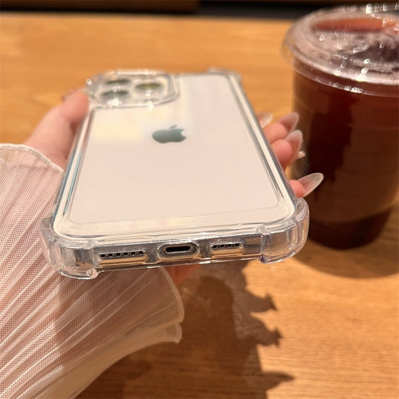 Transparent Case For iPhone 14 13 12 11 Pro Max X Xs XR Max 7 8 Plus Bumper Cases Cover