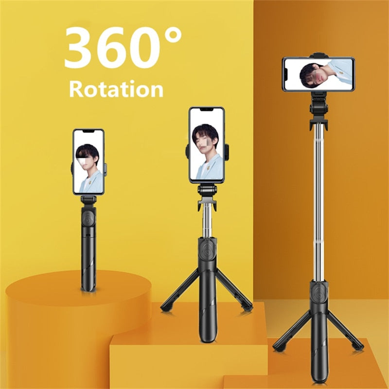 Extended Bluetooth Selfie Stick Tripod With Remote Shutter Foldable Phone holder Tripod
