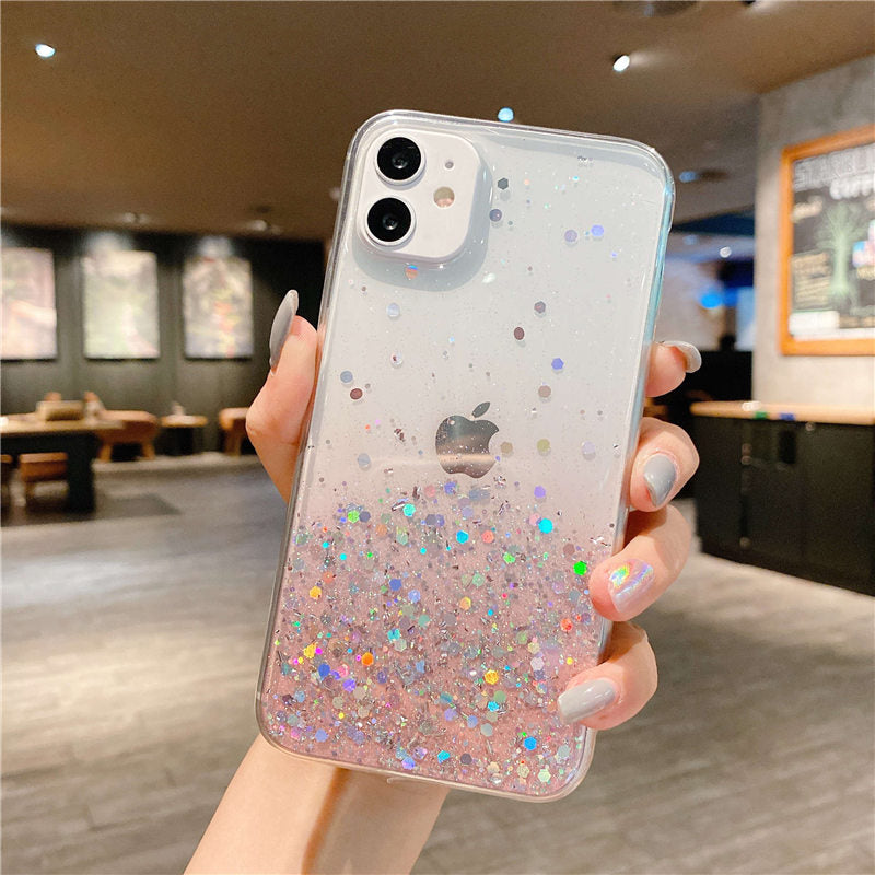 Clear Glitter Phone Case For iPhone 13 14 12 11 Pro Max X XR XS Max 7 8 14 Plus SE20