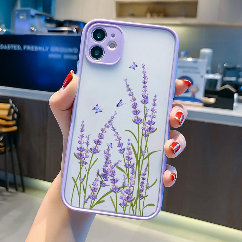 Butterfly, Lavender, Flower Phone Cases For iphone 7 8 plus 12 13 mini 11 14 pro max X XR XS Max  case