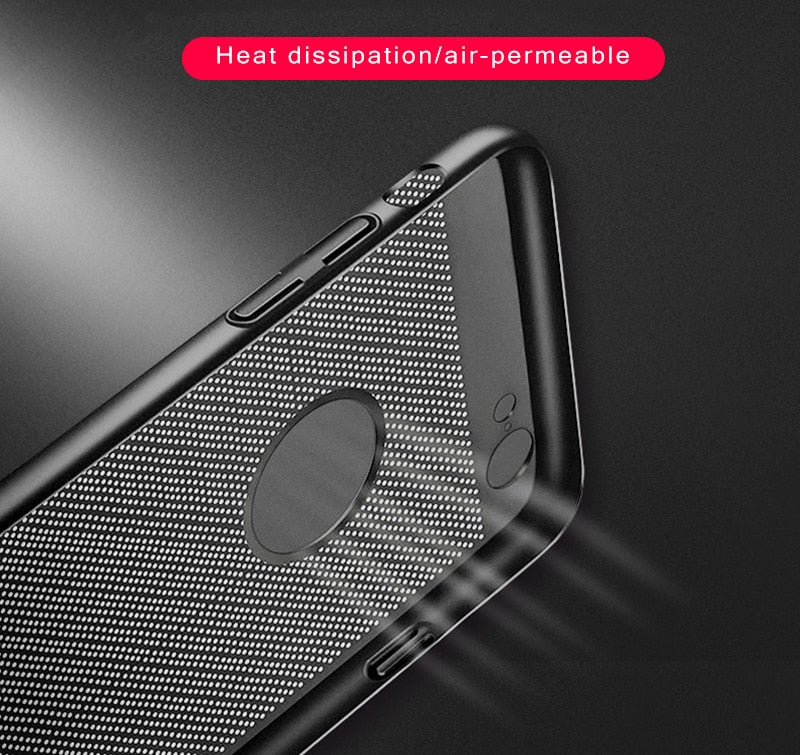 Ultra Slim Breathe Case For iPhone 13 12 14 11 Pro Max XR Xs 7 8 Plus SE X Cover Shell Heat Dissipation Case
