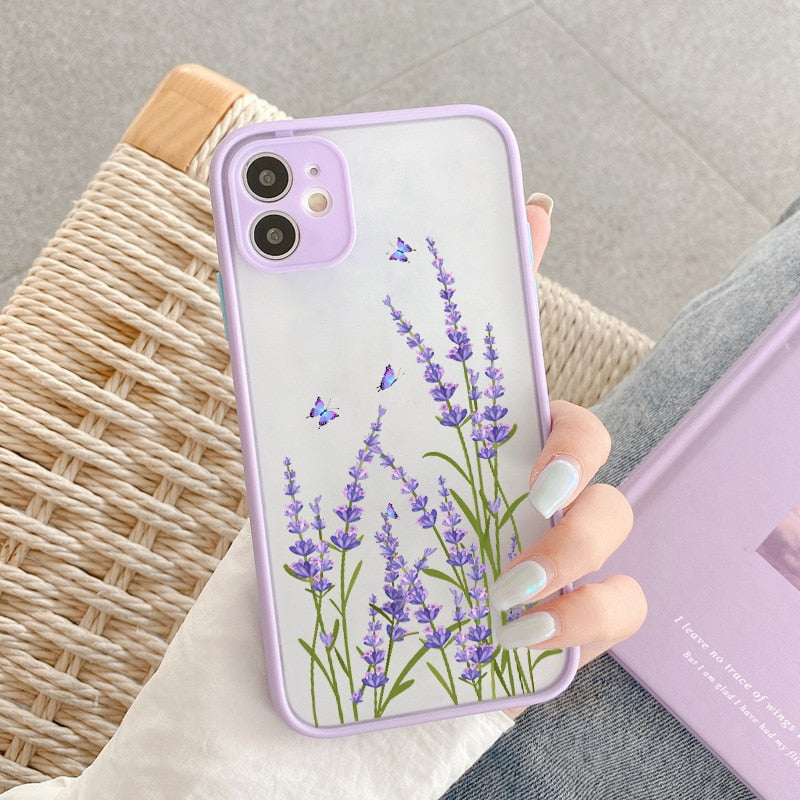 Butterfly, Lavender, Flower Phone Cases For iphone 7 8 plus 12 13 mini 11 14 pro max X XR XS Max  case