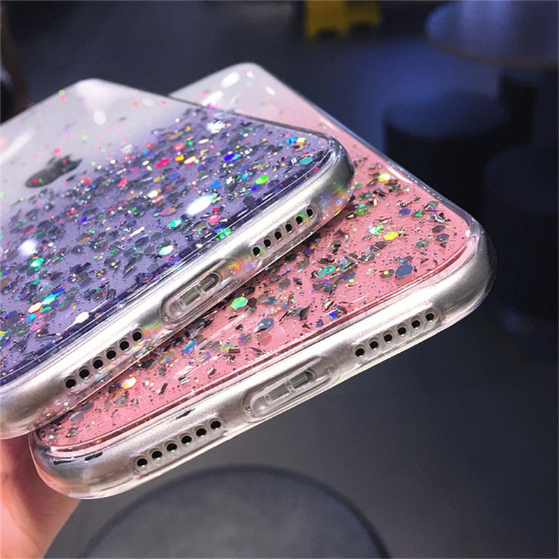 Clear Glitter Phone Case For iPhone 13 14 12 11 Pro Max X XR XS Max 7 8 14 Plus SE20