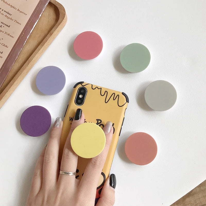 Solid Color Grip Tok Cellphone Holder Round Stand Finger Ring Smartphone Mount Foldable Expanding for Iphone Samsung Bracket