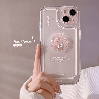 Bow Love Heart Case For iPhone 14 13 12 Mini 11 Pro Max X XS XR 7 8 Plus SE 2022