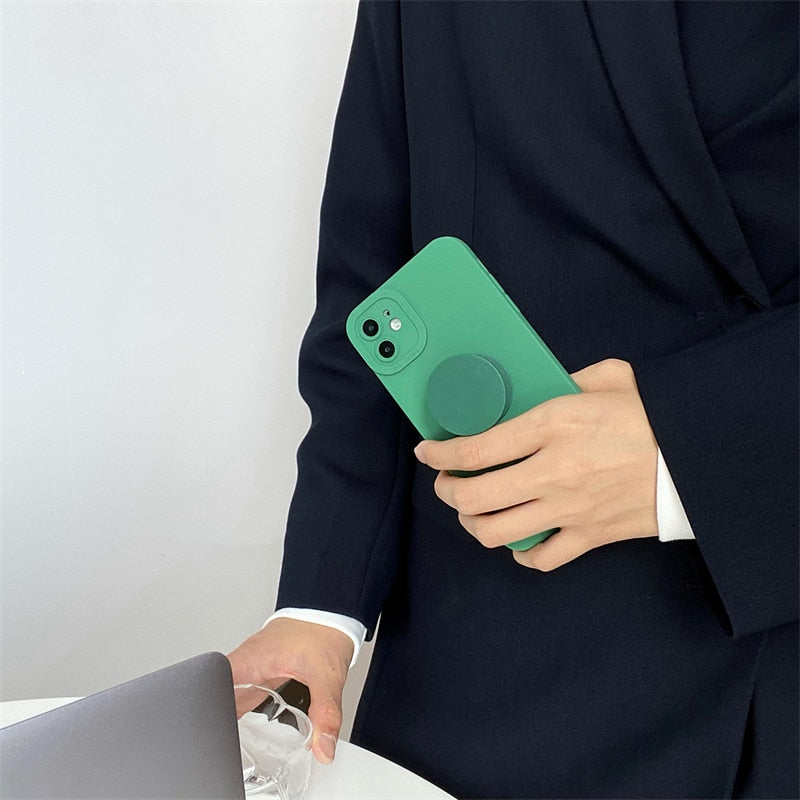 Solid Color Grip Tok Cellphone Holder Round Stand Finger Ring Smartphone Mount Foldable Expanding for Iphone Samsung Bracket