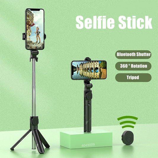 Extended Bluetooth Selfie Stick Tripod With Remote Shutter Foldable Phone holder Tripod